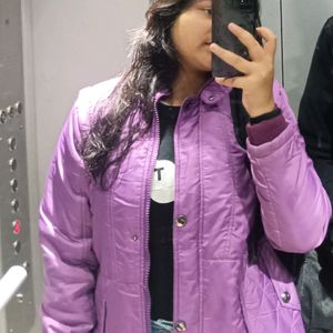 Purple Puffer Jacket For Women Winters