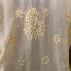 Yellow Chikankari Embroidered Kurta