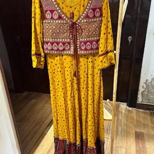 🎊TODAY ONLY🎊Yellow Bandhani Dress