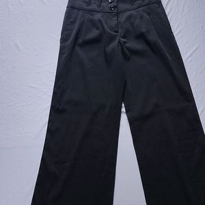 Black High Waist Flared Pant For Women