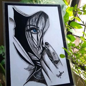 Realstic Art Of Girl (Laminated Artwork) Homedecor Item