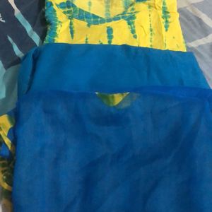 Lemon yellow And Sky blue Kurta