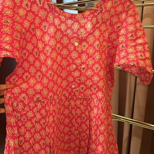 Peplum Rajasthani Pink Kurti