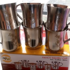 6p Stainless Steel Tea And Coffee Cup Set