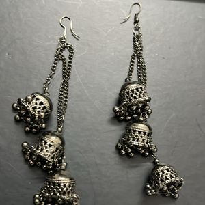 Oxidised Black Earrings