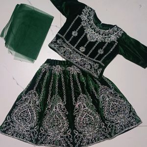 1-2 Years Green Lehenga Choli