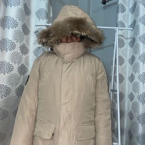 Jacket With Detachable Cap and Fur