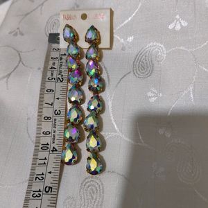 Rainbow Glass Stone Earring