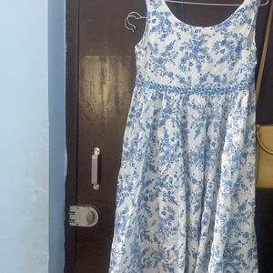 cotton blue dresss casual wear