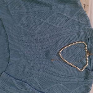 Blue Crop Sweater