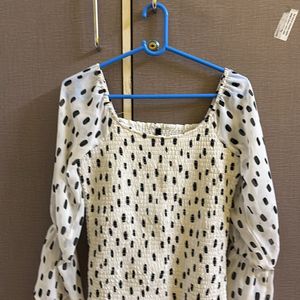 Polka Dots Smockered Top