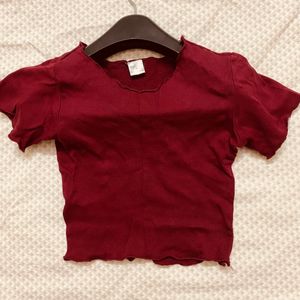 Maroon Crop-Top