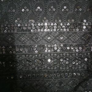 Chikankari Sequence Black Kurta 💕