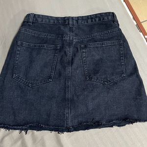 Charocal Black Denim Skirt