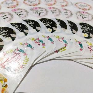 💐50 Pcs Floral Design Thank You Sticker