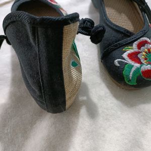 Chinese Embroidered Floral Shoe