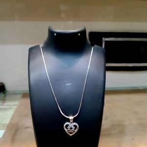 Heartshape Chain Pandent Pure Silver 925