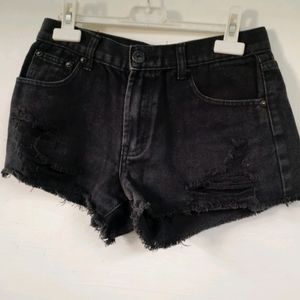 Charcoal Black Denim Shorts