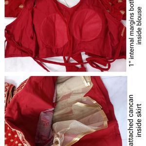 Royal Red Velvet Bridal Lehenga Set