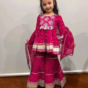 Girl Sharara Set 3_4 Year  Ek Dum New H