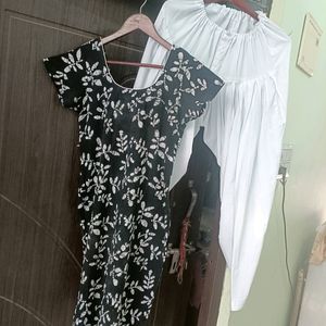 Kurta Salwar Black N White