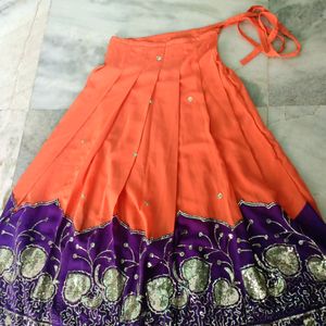 Stitched Flared Skirt With Elegant Look , Waist : 30 Cm And Length : 38 Cm