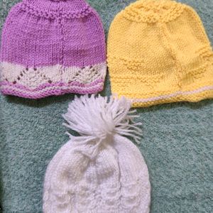 Woollen Caps (Set Of 5), New Born To 12 Mon