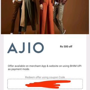 Ajio 500off voucher