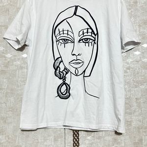 Zara Corded Face Tee Size-M