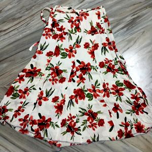 Long Floral Design Skirt