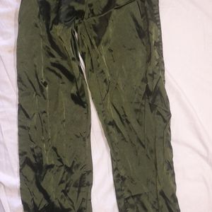 Satin Bottle Green Jogger