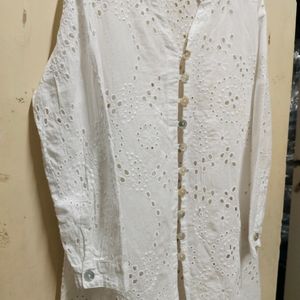 White Flawless Shiffli Top Front Open