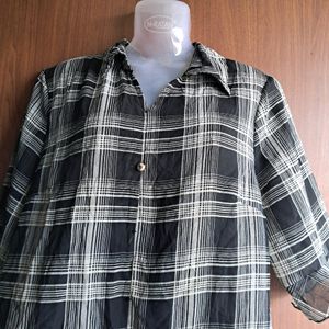 Korean Checked Formal Shirt For Women