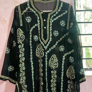 Black Chikankari Short kurti