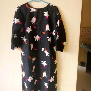 New Floral Printed Crepe Kurti