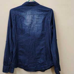 Navy Blue Denim Shirt