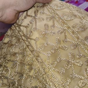 Selling My Golden Net Gown With Thered Work