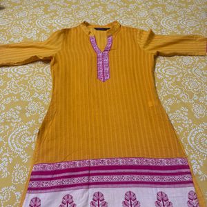 Rangmanch Mustard Kurthi