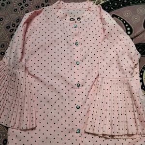 Baby Pink Colour Designer Printed Shirt