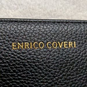 Enrico coveri Italian New Black Leather Wallet