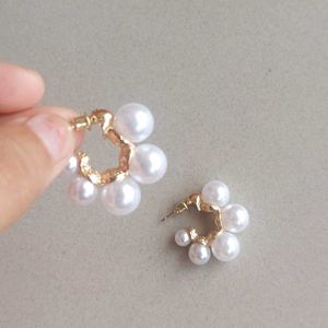 Trendy Pearl Hoops