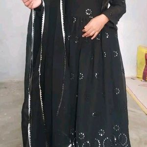 Chikankari Anarkali Kurta With Dupatta