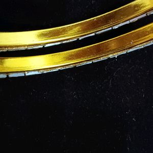 Gold Plated American Diamond Bangles Set Of 2