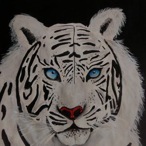 White Tiger Painting