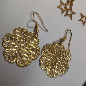 3 set golden earrings combo