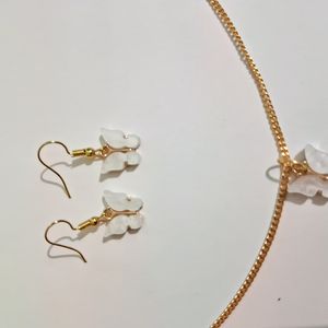 Butterfly Neckpiece Earrings Set