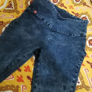 Grey Denim High Waist Jeans