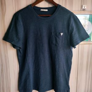 Guess Navy Blue Cotton T-Shirt