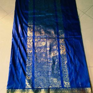 Blue Colour Pure Silver Kanchi Pattu Saree