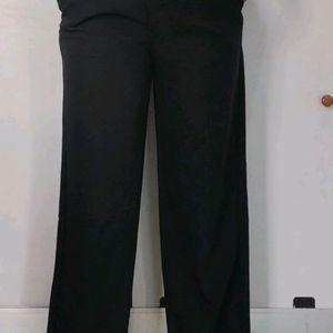 Black Straight Fit Trousers